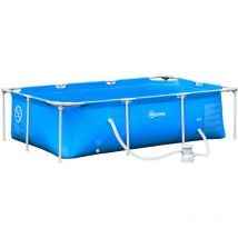 Piscine tubulaire rectangle clarisse bleue