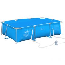Piscine tubulaire rectangle marielle bleue
