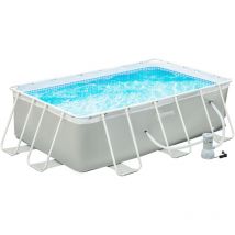 MH - Piscine tubulaire rectangulaire clark gris clair