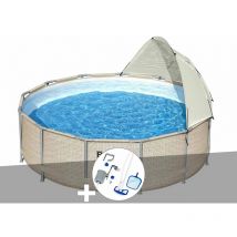 Kit piscine tubulaire ronde Bestway Power Steel 3,96 x 1,07 m + Kit d'entretien Deluxe