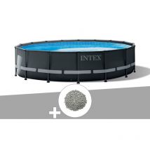Intex - Kit piscine tubulaire Ultra xtr Frame ronde 4,88 x 1,22 m + 20 kg de zéolite