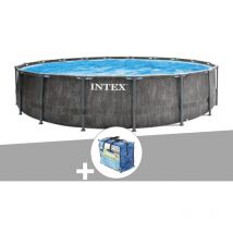 Intex - Kit piscine tubulaire Baltik ronde 5,49 x 1,22 m + Bâche à bulles