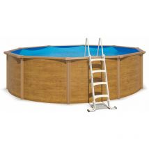 Trigano - Piscine hors sol acier ronde ø 5,50 x 1,20 m aspect bois canyon
