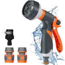 Jn.songs - Gartenbrause, Handbrause Wasserspritze, 8-Funktionen Spritzdüse und Einstellbarer Wasserdurchfluss Spritzpistolen Bewässerungspistole für