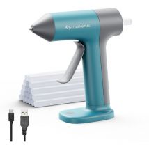Tilswall - Pistola de pegamento caliente inalámbrica calentamiento rápido de 30 segundos, 20 palitos de pegamento artístico, 2000 mAh
