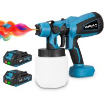 Pistola pulverizadora de pintura a batería, recipiente de 1000 ml para paredes, vallas, bricolaje y hogar. Dos baterías de 128 vf.