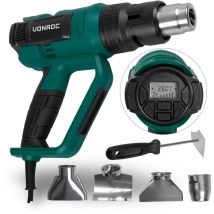 Vonroc - pro Pistola termica ad aria caldaSverniciatore 2000W. Include 4 ugelli e un raschietto. Dotata di 60 impostazioni di calore, 5 velocità e