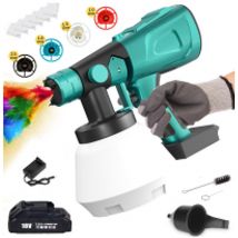 Pistole di pittura, pittore di vernice di pittura elettrica da pittura elettrica 1L con 4 filtro, batteria 1x3.0a, 1 caricabatterie, compatibile con