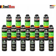 Isolbau Montageschaum Set 750 ml Pistolenschaum + 500 ml PU-Schaum-Reiniger Metall Schaumpistole Hochwertige Abdichtung