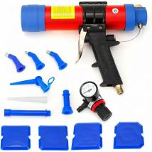Pistolet à cartouche pneumatique - Pistolet à cartouche à air comprimé - Distributeur de cartouches - Presse - Pistolet à silicone - 310 ml - 6 bars