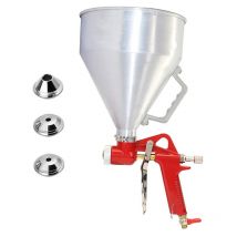 Pistolet à crépir pneumatique godet metal 6l + 3 buses - Crépi intérieur et extérieur enduit de finition Ouylaf