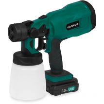 Pistolet à peinture 20V 20V - Capacité 800 ml - Batterie 2.0Ah, chargeur rapide et accessoires inclus