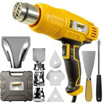 Pistolet à air chaud électrique FixedbyU, plage de température 350°C / 600 °C, nombreux accessoires de buse & mallette