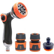 Pistolet arrosage du jardin 8 modèles réglables, pulvérisateur multifonctionnel avec débit d'eau contrôlable, lavage de voiture, nettoyage de cour