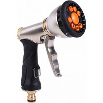 Pistolet Arrosage Metal, 9 Modèles Réglables Pistolet Haute Pression pour Tuyau Arrosage, Pistolet Arrosage Metal pour l'arrosage des Pelouses,