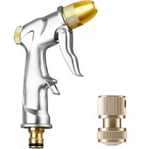 Pistolet d'arrosage 100% Métal Pistolet Arrosoir Pulvérisateur de Jardin à haute pression Puissant pour Lavage de Voiture Arrosage