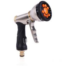 Pistolet D'arrosage Metal, de Jardin Pistolet à Haute Pression, 9 Modèles Réglables Spray D'arrosage, pour Arroser Les Plantes, Nettoyer Les