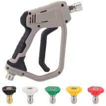 KZQ - Pistolet de lavage haute pression 4000 psi - Yuirshion 5 buses - Raccord rapide - Avec interface M22 - Adaptateur Karcher K1-K7 compatible