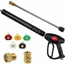 Treetalk - Pistolet de nettoyeur haute pression de rechange avec rallonge de 16', 4000 psi, pistolet de nettoyeur haute pression avec raccord M22-15