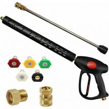 Fei Yu - Pistolet de remplacement pour laveuse à pression avec rallonge de 16 pouces, 4000 psi, pistolet de laveuse à pression avec raccord M22-15mm