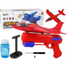 Pistolet lanceur de bulles de savon avion rouge