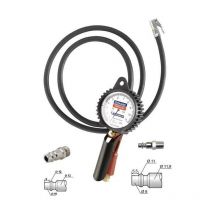 Schrader - Pistolet manometre poignee de gonflage eurodainu et 2 embouts