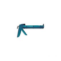 Pistolet métallique pour cartouches de silicone avec crémaillère couleur bleue usage professionnel supertite