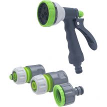 Pistolet d'arrosage pomme multijet automatique plastique Aroz Multi Jets + raccords Ø15 mm