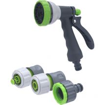 Pistolet d'arrosage pomme multijet automatique plastique Aroz Multi Jets + raccords Ø19 mm
