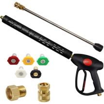 Largeight - Pistolet pour nettoyeur haute pression de rechange avec rallonge de 16 pouces, 4000 psi, pistolet pour nettoyeur haute pression avec