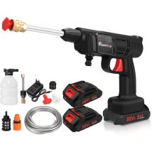 Drillpro - Pistolet à pression Nettoyeur haute pression sur batterie sans fil autsome 15000rpm/min 145PSI 18V 2 batteries avec tuyau lbtn 5m