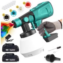 Pistolets à peinture, 1L Paindre de peinture électrique à main électrique pistolet de peinture peintre mural peintre avec 4 filtre, batterie 2x3.0a,