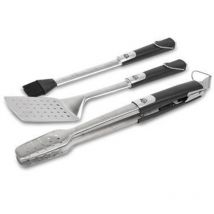 Pitboss - Ustensiles barbecue pit boss Soft Touch - lot 3 pièces: pince, spatule, brosse à badigeonner en acier inoxydable et silicone