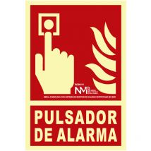 Pannello di estinzione classe 'alarm pulsador' b (pvc 0.7mm) 21x30cm