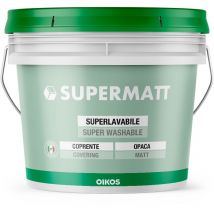 Pittura super lavabile opaca Oikos Supermatt bianca lt. 14