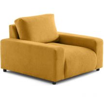 Pivoine - fauteuil en velours texturé - jaune