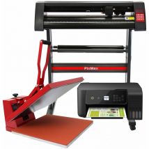 PixMax - Presse à Chaud en Forme de Palourde 50cm, Plotter de Découpe Vinyle et Imprimante