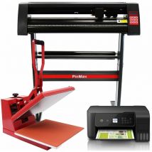 Monster Shop - PixMax Presse à Chaud à Ouverture en portefeuille 38x38cm, Plotter de Découpe Vinyle et Imprimante
