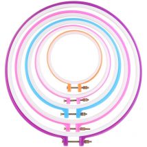 Feiyue - pixnor 5pcs 12.7cm / 16.5cm / 20cm / 24cm / 27.2cm Tambour Broderie Cercle Point De Croix Anneau (Couleur Aléatoire)
