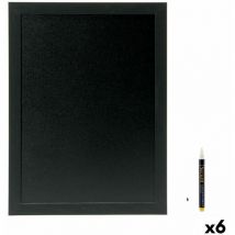 Pizarra Securit woody teca de pared negro 80 x 60 cm