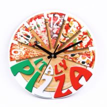 Pizza Horloge Murale Pizza Motif Horloge Chambre Horloge Murale en Bois Horloge Murale Décoratif Horloge Murale Bureau Horloge Murale Moderne