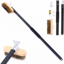 Ontway - Pizza Oven Brush, Brass Pizza Oven Cleaning Brush, Brass Grill Brush, Grill Scraper, Professional Oven Brush, Brass Bristle Cleaner, Steel