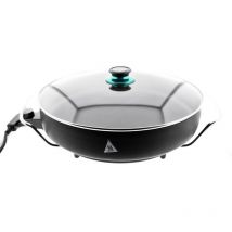 Pizza Pan Pfanne Ø40cm 1500W Multifunktionspfanne Grillpfanne Antihaftbeschichtet Ø40/7cm Guss