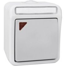 102450 Feuchtraum-Schalterprogramm Wechselschalter Pera Hellgrau, Dunkelgrau 1 St. - Peranova