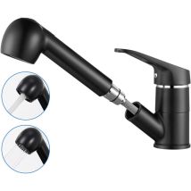 Auralum Eo Rubinetto Cucina Con Doccetta Estraibile 70cm, Rubinetti Per Lavello Con Girevole A 360°, Miscelatore Monocomando Cucina In Ottone, Acqua 