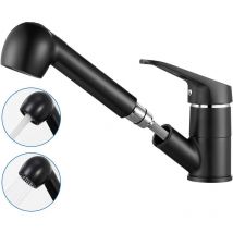 P&k - Auralum eo Rubinetto Cucina con Doccetta Estraibile 70cm, Rubinetti per Lavello con Girevole a 360°, Miscelatore Monocomando Cucina in Ottone,