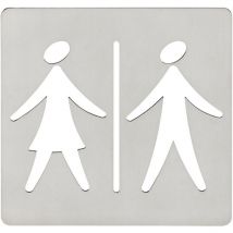 Eurolaton - Placa Sealizacion Baño 120X120Mm Mujer/Hombre Adh. Acero In