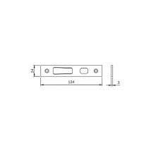 Iseo Cavers - Placa de cierre alta/baja Multiblindo iseo para asas de gancho - Acero inoxidable - 24x3x134 mm - 038095