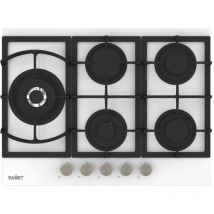 Placa de gas de 5 fuegos de cristal blanco 70 cm - Dafne70