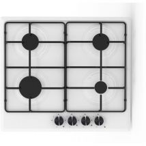 Placa de gas de acero inoxidable 4 fuegos blanca - Circe